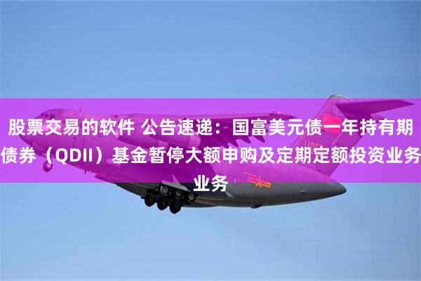 股票交易的软件 公告速递：国富美元债一年持有期债券（QDII）基金暂停大额申购及定期定额投资业务