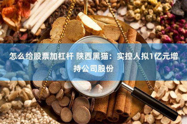 怎么给股票加杠杆 陕西黑猫：实控人拟1亿元增持公司股份