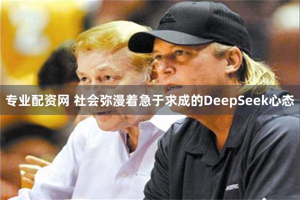 专业配资网 社会弥漫着急于求成的DeepSeek心态
