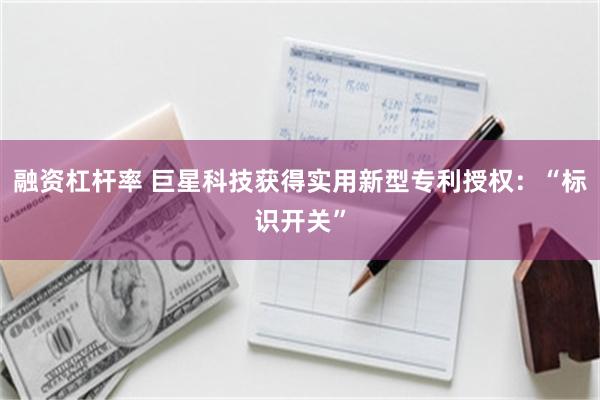 融资杠杆率 巨星科技获得实用新型专利授权：“标识开关”