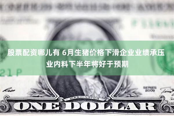 股票配资哪儿有 6月生猪价格下滑企业业绩承压 业内料下半年将好于预期